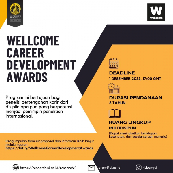 Pembukaan Wellcome Career Development Awards
