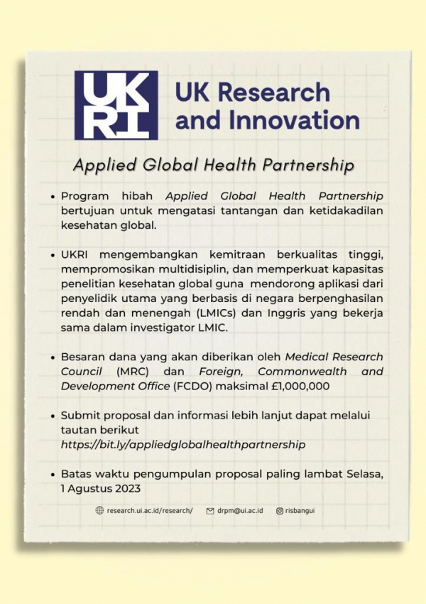 Call for Proposal – Applied Global Health Partnership