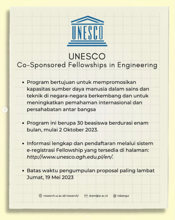Pembukaan UNESCO/Poland Co-Sponsored Fellowships in Engineering