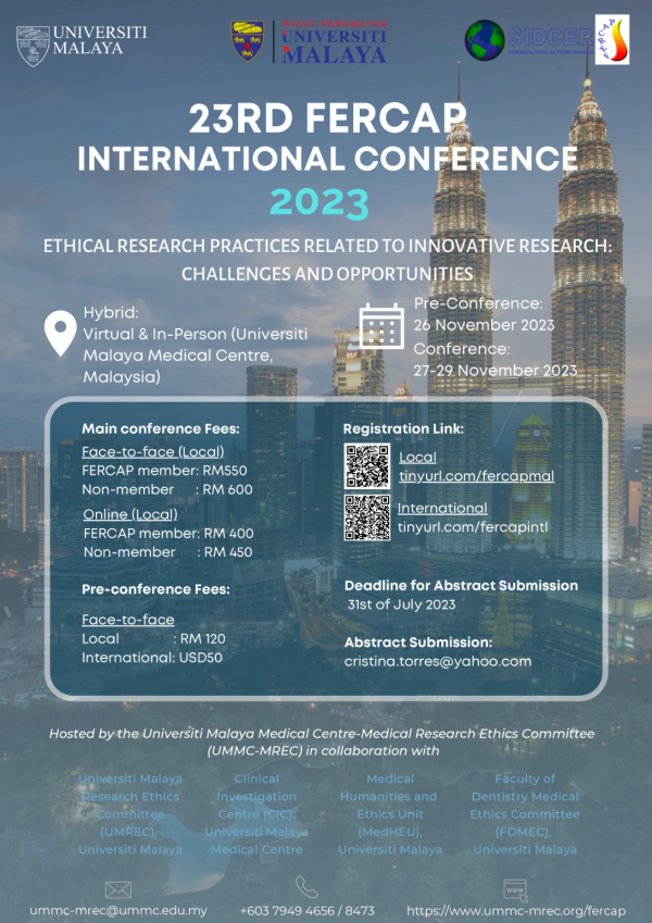 Informasi Call for Abstract Submission – 23rd FERCAP International Conference