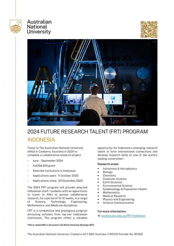 Informasi Pembukaan “2024 Future Research Talent (FRT) Program”