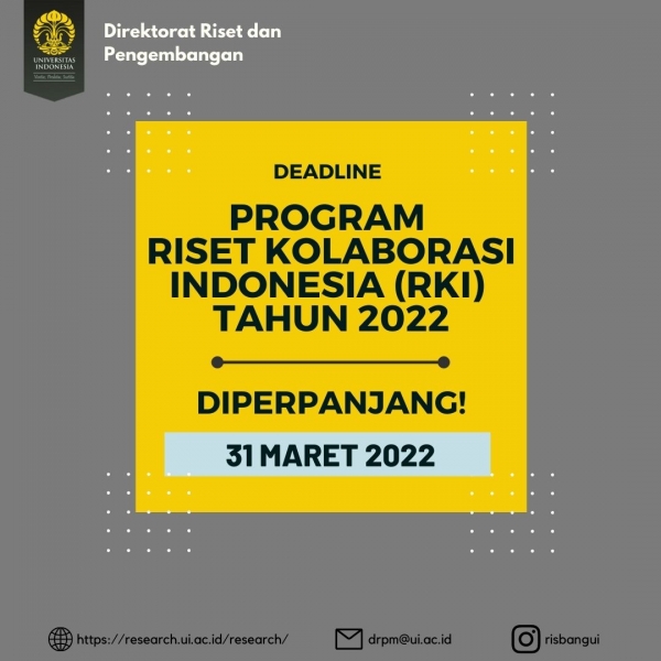 Hibah Riset Kolaborasi Indonesia (RKI) 2022