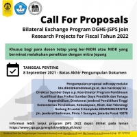 Call for Proposals Bilateral Exchange Program DGHE-JSPS Joint Research Projects for Fiscal 2022